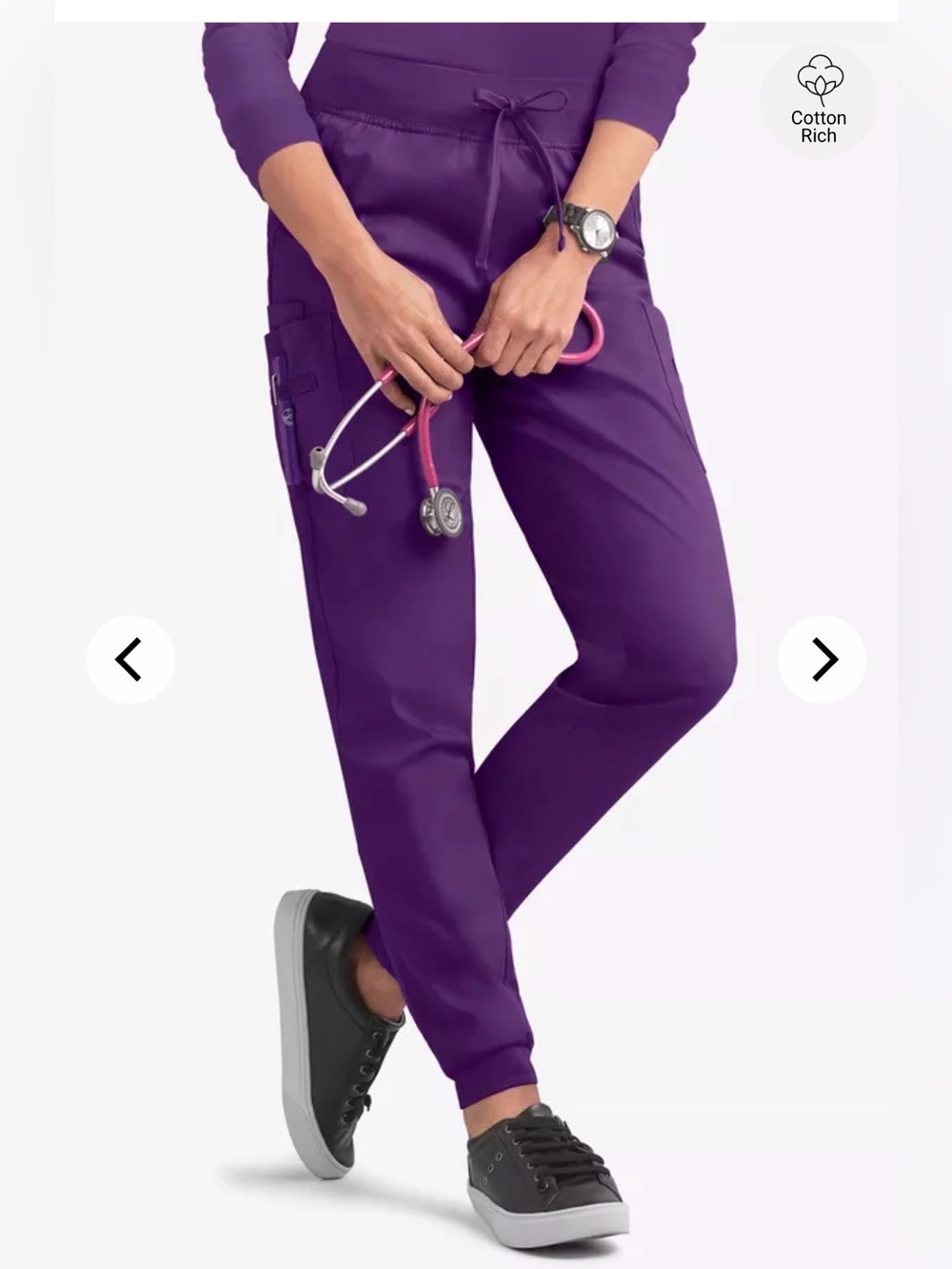 Purple Cargo Jogger Pants with Drawstring Waist